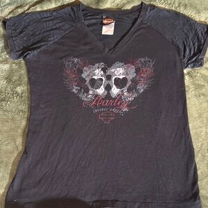 Harley Davidson Black Skull Graphic Tee